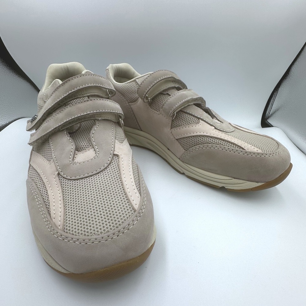SAS TMV Walking Shoe Womens 9.5 W Blush Pink Taupe‎ Leather Hook Loop USA